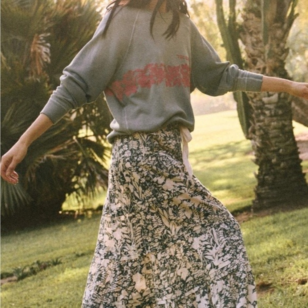 The Great Highland Floral Midi Skirt Cottage Size 3 Natural Feminine Bohemian
